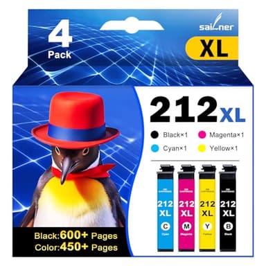 Remanufactured for Epson 212 Ink Cartridges for Epson 212XL Ink Cartridges Combo Pack for Epson Workforce XP-4105 XP-4100 WF-2830 WF-2850 Printer 212XL (4Pack) - Image 1
