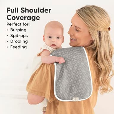 5-Pack Muslin Burp Cloths Baby Boy, Girl - Very Absorbent Baby Burp Cloth Rags, 8-Layers Viscose Derived from Bamboo Cotton Muslin Towel, Super Soft Spit Up Rags, No Shrink Washcloths (Nordic) - Image 3