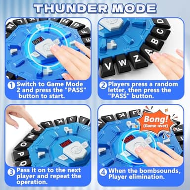 Resflycheng Word Game Family Board Game with Digital Display Timer and 2 Categories Modes Fun Fast-Paced 24-Letter Game for Learning Party Interactive (Blue) - Image 6