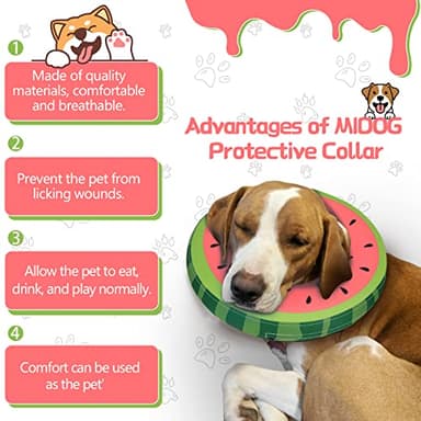 MIDOG Soft Inflatable Dog Cone, Donut E-Collar Alternative for After Surgery, Prevents Licking, Allowing Normal Eating & Vision, Comfortable Recovery Collar for Small Medium Large Dogs & Cats, Red-XS - Image 2