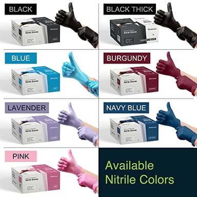 Disposable Black Nitrile Gloves Large 100 Count - Extra Thick 4.5 Mil - Powder and Latex Free Rubber Gloves - Surgical Medical Exam Gloves - Food Safe Cooking Gloves - Image 8
