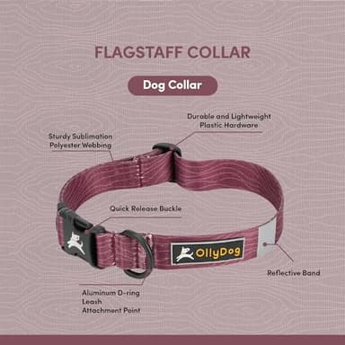 OllyDog Flagstaff Collar, Adjustable Soft Puppy Collars with Quick Release Buckle, Ideal Dog Collar for Everyday Use and Adventures (Medium, Rosewood Woodgrain) - Image 5