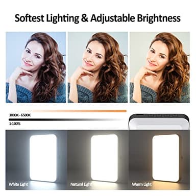 Rechargeable Selfie Light & Phone Light Clip for iPhone - Phone LED Light with Adjustable Brightness, Perfect for Selfies, Makeup, TikTok, Live Streaming & Video Conferencing Black - Image 3