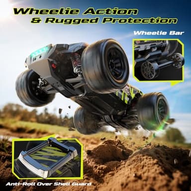 DEERC 1/14 Fast Brushless RC Car for Adults, 43 MPH High Speed 4x4 Off-Road RC Truck, Waterproof Monster Truggy, All Terrain Remote Control Drift Car for Boys 8-12, 2 Batteries, 3S Lipo Compatible - Image 7