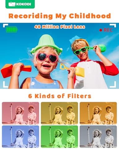 KOKODI Kids Camera Toy Digital Camera for Kids, Dinosaurs Birthday Gifts for Boys Age 3-12, 1080P HD Video Camera for Toddler, Children Toys for 3 4 5 6 7 8 9 Year Old Boys with 32GB SD Card - Image 6