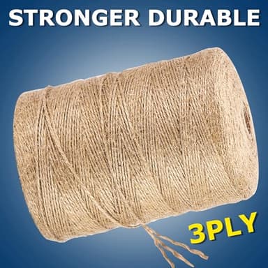 Vanhench 805FT Natural Jute Twine String, Bulk Hemp Jute Rope Cord Twine for Crafts Gardening, Gift Wrapping, Wedding Décor, Packing Material Burlap Ribbon, Christmas Knitting Macrame Decoration - Image 4