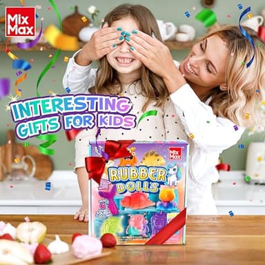 MixMax Make Your Own Squishies Toys, 6 Packs Rubber Dolls Making Kit for Kids Glow Jumbo Glitter Silicone Squishy Craft Kit for Girls 6-12 Nice Boy Party Activities - Image 9