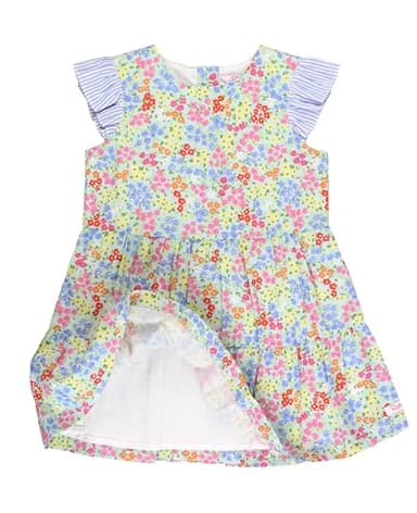 RuffleButts Petaling Around Flutter Sleeve Tiered Dress - 7 - Image 4