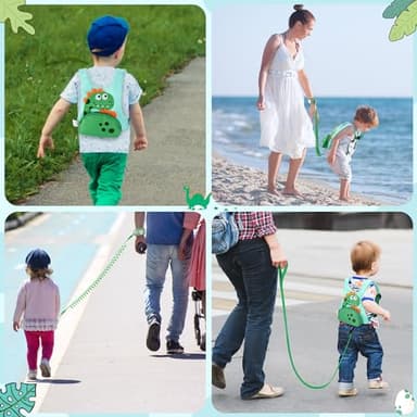 Dr.meter 3 in 1 Toddler Harness Leash + 8.2ft Anti Lost Wrist Link, Cute Dinosaur Kids Safety Harness Tether with Key Lock, Child Protective Leashes While Walking for Outdoor Activity Keep Kids Close - Image 8