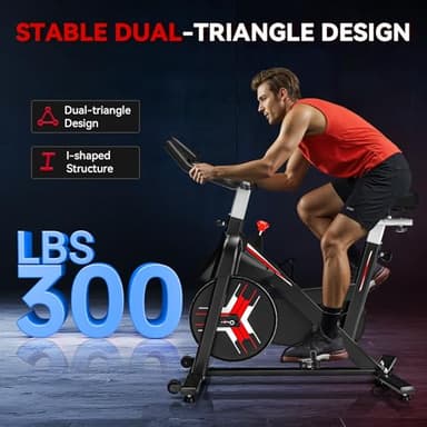 Exercise Bike, WENOKER Magnetic Resistance Stationary Bike for Home, App Supported Indoor Bike with Whisper Quiet, Heavy Flywheel and Upgraded Digital Display - Image 2