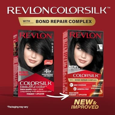 Revlon ColorSilk with Bond Repair Complex, Black Permanent Hair Color, 100% Gray Coverage, Ammonia Free Hair Dye, Vegan Keratin, 11 Soft Black (Pack of 3 - Image 4