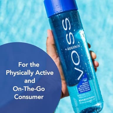 VOSS+ Aquamin Enhanced Water - Pack of 12 Bottles, 850ml Each - Purified Hydrating Water - 74 Trace Minerals & Electrolytes - Perfect for Active Lifestyles, at the Gym & on Hot Days - Recycled PET Bottle - Image 5