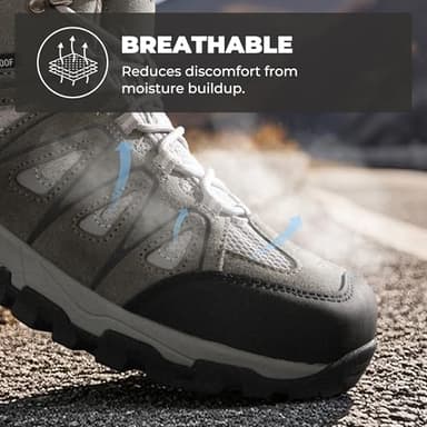 NORTIV 8 Women's Waterproof Hiking Boots Outdoor Trekking Camping Trail Hiking Boot Seeker,Size 5,Light Grey,Seeker - Image 5