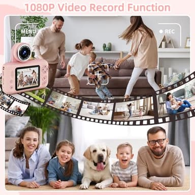 Kids Camera Girls for 3 4 5 6 7 8 9 Years Old Girls,1080P HD Video Selfie Camera with 32G SD Card Kids Digital Camera Toys for Toddler Birthday Gifts Pink - Image 5