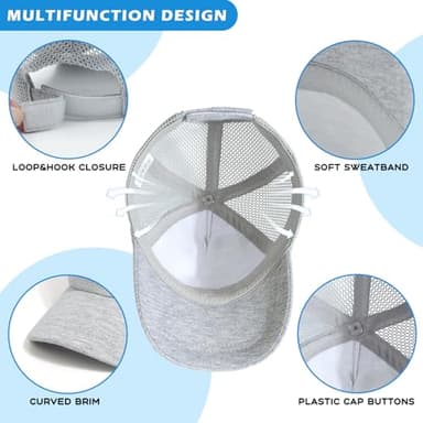 Duoyeree Toddler Baseball Cap Baby Cap Sun hat Print Dinosaur Pattern and Solid Color hat Kids boy Girl Age 0-5t - Image 3