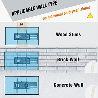 FORGING MOUNT Long Arm TV Wall Mount - Full Motion, Articulating Arm, Universal Mount for 26-65" Flat curvature TVs/Monitors, Holds up to 99 lbs, Max VESA 400x400mm - Image 6