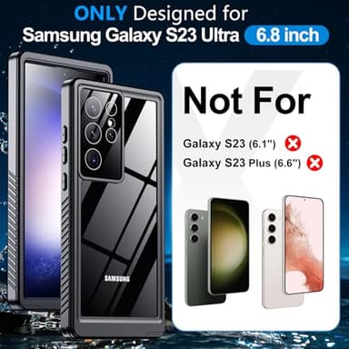 MOZOTER for Samsung Galaxy S23 Ultra Case Waterproof,[IPX8 Underwater Case][Full Body Shockproof & Military Dropproof]Clear Sound Quality Built-in Screen Protector for Samsung S23 Ultra 6.8 inch-Black - Image 2