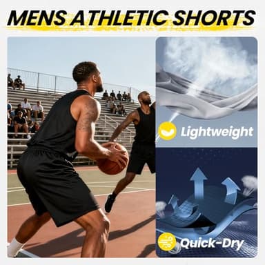 BALENNZ Athletic Shorts for Men with Pockets and Elastic Waistband Quick Dry Activewear - Image 4