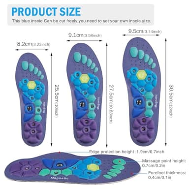 Acupressure Insoles for Men and Women, Helps Promote Blood Circulation and Relieve Fatigue Orthopedic Acupoint Massage Insoles (Blue, M-US 8-11) - Image 6