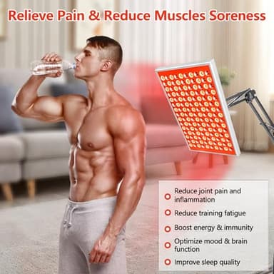 Red Light Therapy for Body Face, Infrared Light Therapy with Stand, Red Lights Therapy Lamp Panel, LED 660nm 850nm Near Infrared Redlight Therapy Device for Full Body Skin Home - Image 2