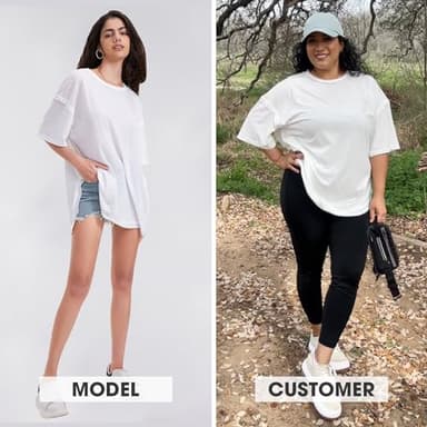 EXLURA Womens Summer Oversized T Shirts 2025 Casual Short Sleeve Loose Maternity Tops Crewneck Tunic Plus Gym Workout Top White - Image 2