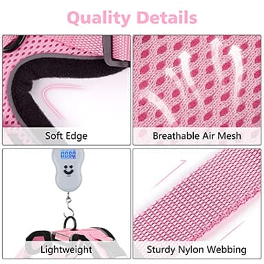 Dooradar Cat Harness and Leash Set, Escape Proof Safe Adjustable Kitten Vest Harnesses for Walking, Easy Control Soft Breathable Mesh Jacket with Reflective Strips for Cats, Pink, XS - Image 5