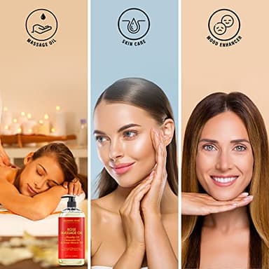 MAJESTIC PURE Rose Massage Oil - Hydrating, Calming, Warming, Relaxing & Rejuvenating Body Oil - Premium Grade, Made with Natural Oils - Skin Care for Men and Women - Made in USA - 8 fl oz - Image 4