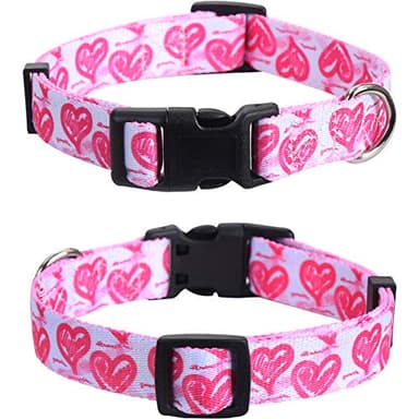 2 Pack Valentine's Day Dog Collar Adjustable Love Heart Large - Image 3