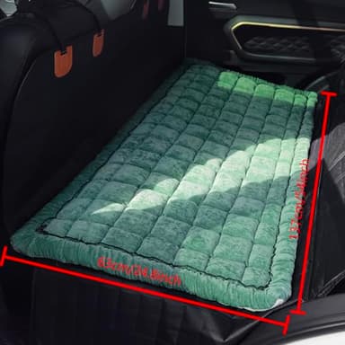 AEEISHOMEREFORM Backseat Pet Bed Mat, Truck Plaid Dog Bed for Car Back Seat, Deluxe Dog Seat Covers, Non-Slip Travel Pet Mat, Fit for Backseat Extenders and Trucks SUVs (Green, 24.8x54 inch) - Image 3