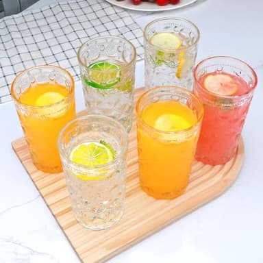 Drinking Glasses Set of 6,13oz High ball Glasses&Bar Same Style, Essential Glassware for Home, Suitable for Water, Juice, Milk, Cocktails, Whiskey, Iced Tea, Gift Giving - Image 7