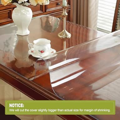 OstepDecor Clear Table Cover Protector 42 x 96 Inch, 2mm Thick Plastic Table Cover, Table Protector for Dining Room Table, Waterproof & Wipe Clean Table Mat Pad for Kitchen Wood Table - Image 4