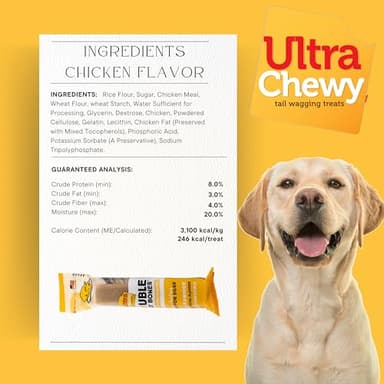 Ultra Chewy Double Treat Bones Favorites, Dog Treats, Made in The USA, Healthy Treats, Easy to Digest, Promotes Dental Health (Assorted Flavors, 1 Pack/9 Bones Per Pack) - Image 7