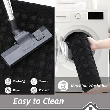 BEQHAUSE Waffle Door Mats Indoor 20"x32", Dog Mat for Muddy Paws Absorbent and Dirt Resist Floor Mats Non-Slip Washable Rugs for Entryway, Welcome Mat for Front Back Door, Muddy Wet Shoes, Black - Image 6