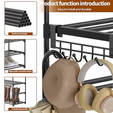 Shoe Rack - 5-Tier Shoe Organizer, Sturdy Shoe Storage Shelf, Perfect for Front Door Entrance, Closet & Entryway, Easy to Assemble, DIY Layering Options (L - 5 Tier) - Image 7