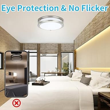 36W Dimmable LED Ceiling Light Fixture, 12 inch Flush Mount Light Fixture, Ceiling Lights for Bedroom, Kitchen, Bathroom, Super Bright 4000 Lumens, 400W Equivalent, 5000K Daylight White - Image 6