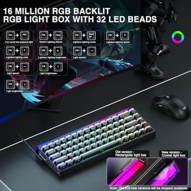 AULA Hero 68 HE 60% Gaming Keyboard Wired, Hall Effect Magnetic Switch Keyboard with 8K Hz Polling Rate, Side Printed PBT Keycaps, RGB Backlit Light Box, Customizable Web Software for PC/Mac Gamers - Image 3