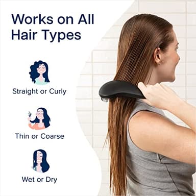 Crave Naturals Glide Thru Detangling Brush, Detangler Brush for Curly, Straight, Wet and Dry Hair Comb for Adults and Kids, Hair Accessories for Women, Black - Image 4