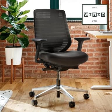 Branch Ergonomic Chair - A Versatile Desk Chair with Adjustable Lumbar Support, Breathable Mesh Backrest, and Smooth Wheels - Experience Optimal Comfort and Support - All Black - Image 2