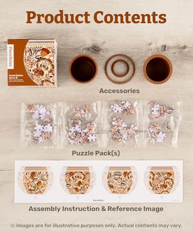 PieceRelax 3D Puzzle Planter 80 Pieces - Flower Pot - Dancing Leaves in Fall, Home Decor Flower Pots for Indoor Cactus, Succulents Pots [K1108] - Image 8