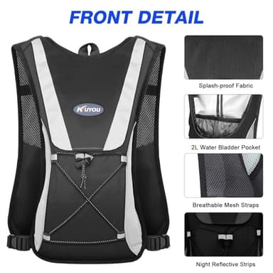 Hydration Pack,Water Backpack with 2L Water Bladder Perfect for Running Cycling Hiking Climbing Pouch - Image 2