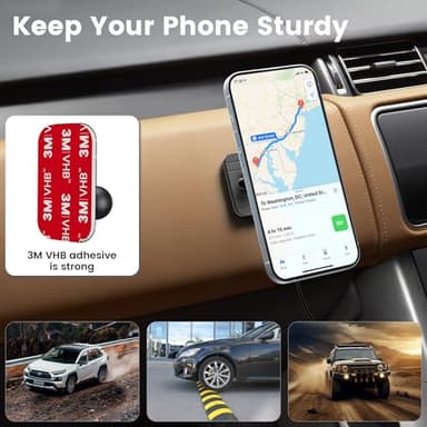 OHLPRO for MagSafe Car Mount Charger iPhone Wireless Car Charger, Stick on Dashboard Magnetic Phone Holder Mount for iPhone 17 Pro Plus Max 16 15 14 13 12 Series, 15W Fast Charging, Aluminum Shell - Image 4
