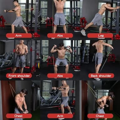 WHATAFIT Resistance Bands, Exercise Bands，Resistance Bands for Working Out, Work Out Bands with Handles for Men and Women Fitness, Strength Training Home Gym Equipment - Image 6
