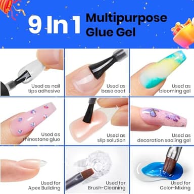 beetles Gel Polish 9 In 1 Gel Nail Glue for Clear Acrylic Nail Tips 2 Pcs 15ml Long Lasting Nail Gel Kit for False Nails Tips, Base Blooming Nail Gel, Fall Halloween Nails, U V Light Required - Image 4