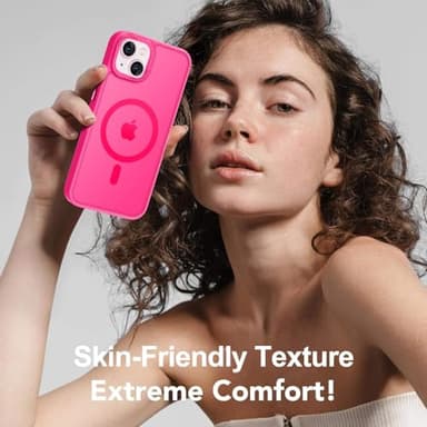 Thomo Upgraded Magnetic for iPhone 15 Plus Case [Compatible with Magsafe] [Mil-Grade Protection], Pocket-Friendly, Slim Translucent Phone Case Cover for iPhone 15 Plus 6.7", Hot Pink - Image 7