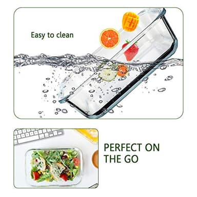 [8-Pack,30 oz]Glass Meal Prep Containers,Glass Food Storage Containers,Airtight Glass lunch Containers with Lids - Microwave, Oven, Freezer and Dishwasher - Image 5
