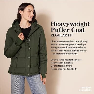 Amazon Essentials Women's Heavyweight Quilted Long-Sleeve Hooded Puffer Coat (Available in Plus Size), Neon Pink, Large - Image 2