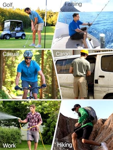 FREE SOLDIER Men's Cargo Hiking Shorts with Belt Lightweight Quick Dry Tactical Shorts with Pockets for Casual Work Golf (Gray 38W12L) - Image 6