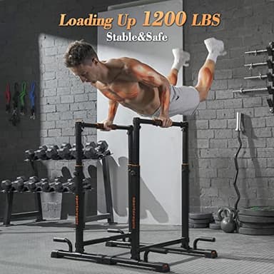 Sportsroyals Adjustable Dip Bar Station, Heavy Duty Parallette & Parallel Bars, 400LBS Stable Dip Stands for Home Gym, Calisthenics & Upper Body Workout Equipment - Image 4