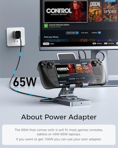 Versatile USB C Docking Station for iPad (USB-C), 11-in-1 with SD TF 4.0 Reader, 4K@60Hz HDMI, RJ45, Audio, USB A, USB c, Rotatable, Also for Tablet, Steam Deck, ROG Ally, Legion Go, with 65W Adapter - Image 3