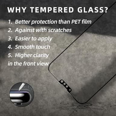 EGKimBa Privacy Screen Protector - Compatible with iPhone 16e, 14, 13 and 13 Pro 6.1 inch Gradient Colorful Electroplated Anti-Spy Anti-Blue Light Tempered Glass - Image 6
